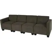 Mendler Modular 4-Sitzer Sofa Couch Moncalieri, Stoff/Textil braun