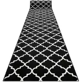 Rugsx Läufer BCF MORAD Trelis Marokkanisches Spalier schwarz / creme 80 cm 80x320 cm