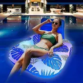 MaxPower Aufblasbarer Poolsessel für Erwachsene, tragbarer Loungesessel mit Getränkehalter und Rückenlehne, Sat