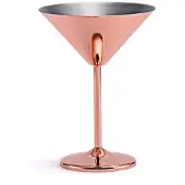Jojomino Edelstahl Cocktail Glas Hohe Basis Wein Unzerbrechlich Metall Bar Champagner Kupfer