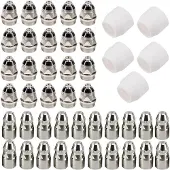 TAUOH 45Pcs P80 Plasma Elektrode Spitze Düse Schneiden Verbrauchs Fit P-80 Taschenlampe