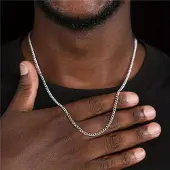 MaxPower (23,62 Zoll) Herren-Edelstahl-Schmuck, 3 mm Titanstahl-Seiten-Einzelkette-Anhänger mit Kette, Joker,
