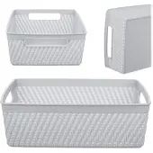 Kadax Korb rechteckiger Behälter 24x17,5x7,5cm Hellgrau