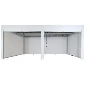 Mendler Pergola MCW-L46 mit 6x Seitenwand, Gartenpavillon Lamellen-Pavillon Rollo, 11cm-Alu-Gestell, sturmfest 3x6m weiß