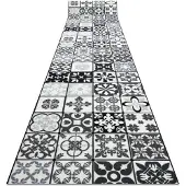 Rugsx Läufer Antirutsch AZULEJO PATCHWORK, LISSABONFLIESEN grau / schwarz 110x270 cm
