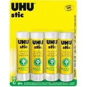 UHU stic Klebestift ohne L sungsmittel, 4 x 40 g Blister, wei