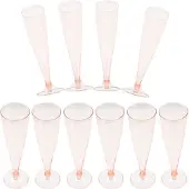 ABOOFAN 10Stk Plastik Sektflöten Glitzer Pokale Einweg Cocktail Weingläser
