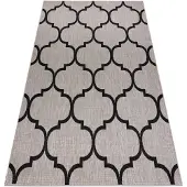 Rugsx TEPPICH SIZAL FLOORLUX 20608 Marokkanisches Spalier, Trellis silber / schwarz 240x330 cm
