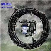 MaxPower (6M schwarzes Kit)A11 Elektrisches Sprühgerät 12V Wasserpumpe 6M -18M Desinfektionsbewässerungssets
