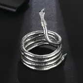 MaxPower (Silber) Mode-Halskette in Schlangenform. Punk-coole mehrschichtige Schlangen-Halsketten