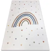 Rugsx Teppich BONO 8302 Regenbogen, Herzen creme/braun 200x290 cm