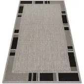 Rugsx TEPPICH SIZAL FLOORLUX 20195 silber / schwarz 140x200 cm