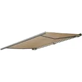 Mendler Elektrische Kassettenmarkise H124, Markise Vollkassette 5x3m Polyester Creme, Rahmen grau