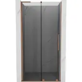 Mexen Velar L Schiebetür Dusche 100 cm, Grafit, gebürstetes Kupfer - 871-100-003-41-65