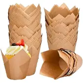 Exogio Tulpen-Cupcake-Tabletts, lebensmittelechtes Ölpapier, Standard, geeignet für verschiedene Festivals