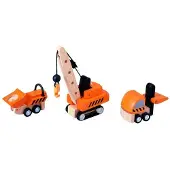 PlanToys Holzspielzeug Baufahrzeuge