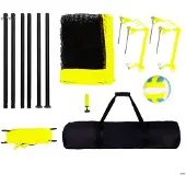 OEM Volleyballnet-System, Stabiles Stahlgitter, 21-Schicht PE-Netz, Höhenverstellbar, Ideal für Garten, Strand, Rasenplatz