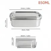 MaxPower 1 Lunchbox aus Edelstahl, flüssigkeitsdicht 850 ml