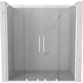 Mexen Velar L Duo Schiebetür Dusche 180 cm, transparent, weiß - 871-180-003-02-20