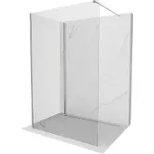 Mexen Kioto Walk-in-Duschwand 115 x 110 cm, transparent, gebürstetes Nickel - 800-115-212-97-00-110