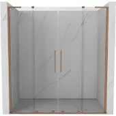 Mexen Velar L Duo Schiebeduschtüren 200 cm, transparent, gebürstetes Kupfer - 871-200-003-02-65