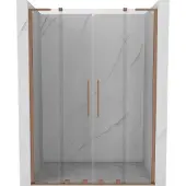 Mexen Velar L Duo Schiebetüren 140 cm, transparent, gebürstetes Kupfer - 871-140-003-02-65