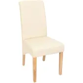 Mendler 6er-Set Esszimmerstuhl Cesena Kunstleder matt, creme, helle Füße