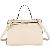 Gallantry Paris Gallantry, Camélia Damentasche mit strukturiertem Design und Metallverschluss, Beige