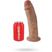 King Cock 10 - großer Dildo mit Saugnapf (25 cm) - dunkel naturfarben