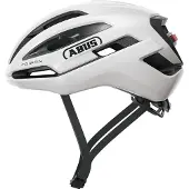 ABUS Gravel-Helm Taipan LED - Fahrradhelm mit Licht fürs Gravel-Biken - leicht, vielseitig und gut belüftet - mit Brillenhalterung - für Jugendliche, Frauen und Männer - Größe M, weiß