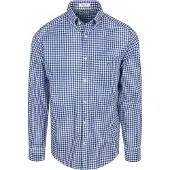 Gant für Herren. 3000120 Hemd Regular Fit aus blau karierter Popeline von Vichy (XL), Lässig, Baumwolle, Klassisch, Langarm