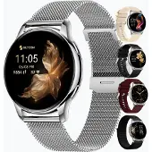 Siltcon Auréa Smartwatch Damen & Herren Silber – AMOLED – Telefonfunktion – Schrittzähler – Herzfrequenz – 5 Armbänder