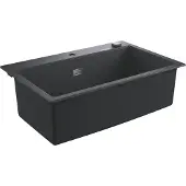 GROHE K700, Aufsatzwanne, Rechteckig, Quarzkomposit, Schwarz, 1 Becken, Rechteckig