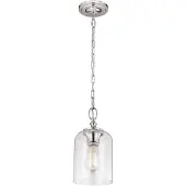 Elstead Lighting Hounslow Zeitgenössische Aufhängung Stahl Poliertes Nickel Glas 1 Licht E27