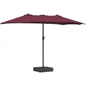 Syfax Garten-Sonnenschirm Bordeauxrot 385 x 209 x 244 cm Polyester