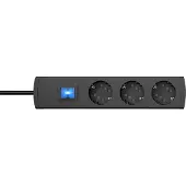 Kopp 233805009 Innenraum 6AC-Ausgänge 1.4m Schwarz Verlängerungskabel