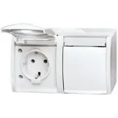 ABB 2084-0-0715, CEE 7/3, 2P+E, Weiß, IP44, 250 V, 16 A