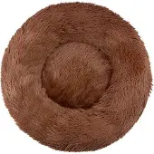OEM Voluminöses, braunes, kugelförmiges Hunde- und Katzenkissen, 90 cm in Durchmesser.