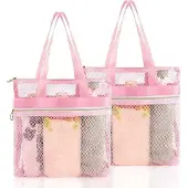 OEM Nettoilettas met ritssluiting, handbagage, roze, kindvriendelijk