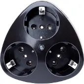 Enzo Aufputz Steckdose 3-fach Standard schwarz