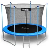Neo-Sport Fuß/252 cm Gartentrampolin mit Innennetz und Leiter