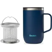 Qwetch Isolier-Teebecher Edelstahl granit nachtblau 470 ml Ø 8.4 cm