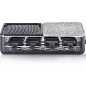 Severin 2366 Raclette Black Line 8er m. 1/2 Stein 1/2 Antihaftplatte schwarz