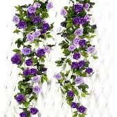 OEM Lange PURPLE Seidenblumen-Ranken für Hochzeit und Wanddeko