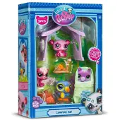 Bandai 3-Haustier-Themenpaket – – Littlest Pet Shop Camping – Tiere und Zubehör