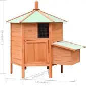 vidaXL Hühnerkäfig 126x117x125 cm Kiefernholz & Tannenholz