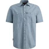 PME Legend Short Sleeve Hemd Coton Linnen Chambray Indigo