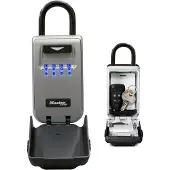 Master Lock Schlüsseltresor mit beleuchteten Zahlencode [Medium] [Wetterfest] [Bügel] 5424EURD – Schlüsselsafe