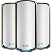 Netgear Orbi 970 Series Quad-Band WiFi 7, 3-Pack, Grau, Intern, Mesh-Satellit, Quad-band (2.4 GHz / 5 GHz-1 / 5 GHz-2 / 6 GHz), Wi-Fi 6 (802.11ax), 11530 Mbit/s