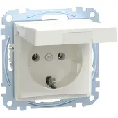 Merten SCHUKO-Steckdose mit Klappdeckel, Steckklemmen, polarweiß, System M, 1 Stk.